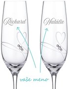 Poháre na sekt k výročiu Diamante Romance 2 ks