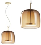 Toolight - LED závesné svietidlo zo skla Amber APP613-1CP, zlatá, OSW-03895