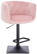LuxuryForm DESIGN Barová stolička MONTANA VELUR na čiernej hranatej podstave - ružová