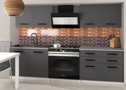 Kuchynská linka Belini 160 cm šedý mat s pracovnou doskou Kompakto2  TOR KOMPAKTO2/2/WT/SR/0/B1