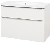 Mereo Mereo, Mailo, kúpeľňová skrinka s umývadlom z liateho mramoru 101 cm, chrómové madlo, MER-CN512M