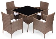 ZÁHRADNÝ SET CANIS 4 x KRESLO + HRANATÝ STÔL