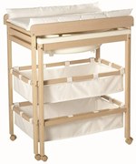 Prebaľovací pult v dekore brezy v bielo-prírodnej farbe Baby Pool – Roba