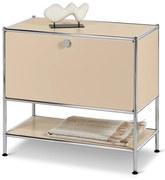 Kovová odkladacia skrinka »CN3« s výklopnými dvierkami, béžová