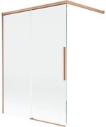 Mexen Rox, 2-krídlová posuvná vaňová zástena 120 x 150 cm, 8mm číre sklo, medený matný profil, 8C9-120-003-65-00