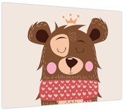 Obraz - Medvedík s červeným šálom (70x50 cm)