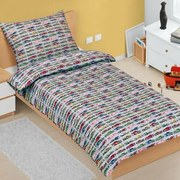 Bellatex Detské bavlnené obliečky Junior Formula sivá, 140 x 200 cm, 70 x 90 cm