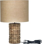 Stolová lampa s drevenou základňou a ľanovým tienidlom Pipp - 37*57 cm/ E27
