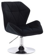 LuxuryForm DESIGN Stolička MILANO MAX VELUR na striebornom tanieri - čierna