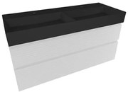 Kúpeľňová skrinka 2 zásuvky s umývadlom Naturel Savona 118x53x44,8 cm biely lesk SAVONA2120BISATC