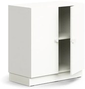 Skriňa QBUS, 1 polica, so soklom, s madlom, 868x800x420 mm, biela