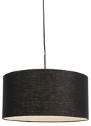 Moderné závesné svietidlo čierne s čiernym tienidlom 50 cm - Combi 1