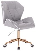 LuxuryForm DESIGN Stolička MILANO MAX na zlatej podstave s kolieskami - šedá