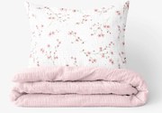 Goldea krepové posteľné obliečky duo - kvitnúce sakury s púdrovo ružovou 140 x 200 a 70 x 90 cm