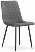 TRENDIE Zamatová stolička OTTAWA sivá