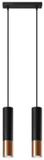 Sollux SL.0947 - Luster na lanku LOOPEZ 2xGU10/10W/230V čierna/meď