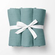 Biante Mušelínová plienka/dečka Nature MSN-050 Pastelovo modrozelená - ZVÝHODNENÁ SADA 3 KS 70x70 cm - Sada 3 ks