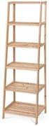 Regál dřevěný, 6 polic, jedlové dřevo, přírodní odstín