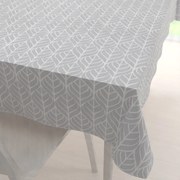 Biante Bavlnený obdĺžnikový obrus Sandra SA-212 Listy na sivom 50x100 cm