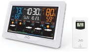Farebná rádiom riadená meteorologická stanica s budíkom JVD RB3390.2, biela