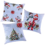 Sada 3 ks obliečok na vankúšiky SNEHULIACI 45 x 45 cm
