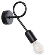 Nástenné svietidlo Loop 1, čierne telo svietidla