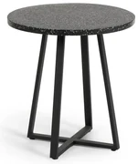 Čierny záhradný stôl s doskou z kameňa Kave Home Tella, ø 70 cm