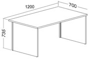 Stôl ProOffice A 70 x 120 cm, buk
