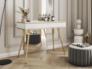 Toaletný stolík Oanisew T102, Farby:: biela / biela + zlatá