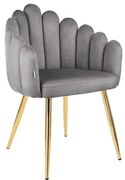 Jedálenská stolička LANA zamatová sivá 850023