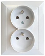Dvojitá zásuvka česká POLA white 33034
