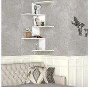 Rohová nástenná polica CANIKO 109x51,5 cm biela