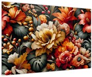 Obraz - Oranžovo-červené kvety (90x60 cm)