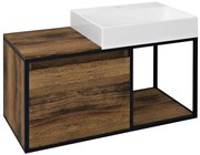 Sapho Sapho, SKARA umývadlová skrinka 100x49,5x46,5cm, čierna mat/dub Collingwood, CG004-1919