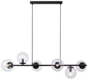 Závesne svietidlo Paris, 6x transparentné sklenené tienidlo, B