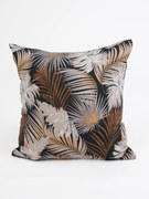 Saténová obliečka na vankúš 40 x 40 cm - Taisa čierno/zlatá