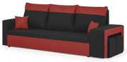 Trojmiestna pohovka s funkciou spania NEVADA Černá/červená