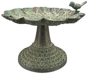 Napájadlo pre vtáky na nohe Lillian, 13x17 cm, kov, zelená