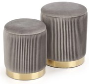 Taburet Monty, sivá / zlatá