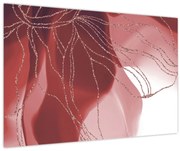 Obraz - Červená abstraktná kvetina N⁰1 (90x60 cm)