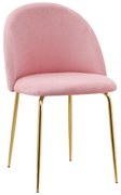 Zamatová stolička Fargo Gold Velvet ružová