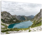 Obraz jazera v horách (90x60 cm)