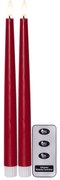 STAR TRADING LED sviečka Flamme Slim Red 28 cm – set 2 ks + diaľkové ovládanie
