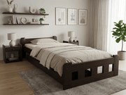 Posteľ Naomi zvýšená 90 x 200 cm, orech Rošt: S latkovým roštom, Matrac: Matrac DELUXE 10 cm