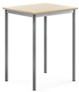 Stôl BORÅS, 700x600x900 mm, laminát - breza, strieborná