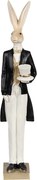 Dekorácia zajac elegán v čiernom fraku s klobúkom - 7*6*32 cm