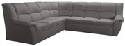 Kožená rohová sedacia súprava Dubaj LUX XXL, šedá (U-25)