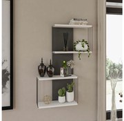 Nástenná polica DESTAN 96x65 cm biela/antracit