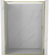 Mexen Exo, posuvné sprchové dvere 130 cm, číre sklo, zlatá, 8151-130-000-50-00