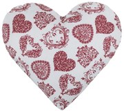 Bellatex Tvarovaný vankúšik Srdce čipka vínová, 42 x 40 cm